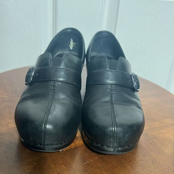 🔥 DANSKO Solstice Clogs Women's 39 US Size 9 Black Leather Closed Back Shoes - Picture 7 of 13